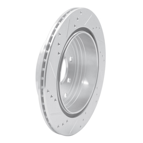 DFC Brake Rotor - Drilled and Slotted - Silver 631-67093R