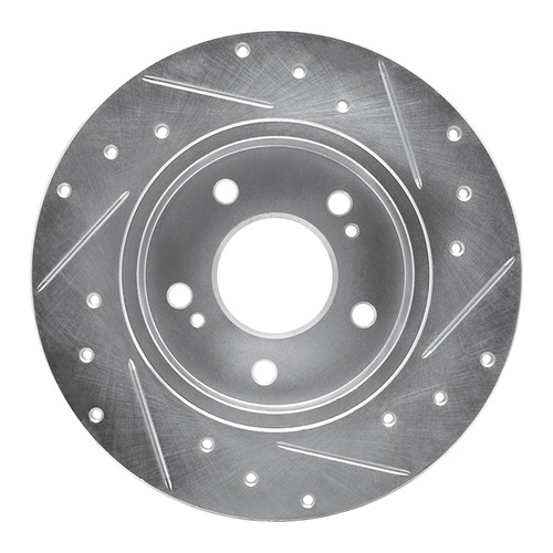 DFC Brake Rotor - Drilled and Slotted - Silver 631-67043L