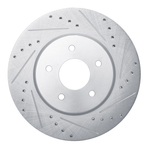 DFC Brake Rotor - Drilled and Slotted - Silver 631-68019R