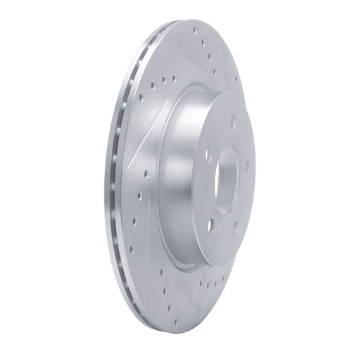 DFC Brake Rotor - Drilled and Slotted - Silver 631-68019R