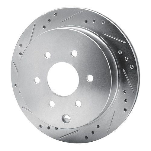 DFC Brake Rotor - Drilled and Slotted - Silver 631-67094L