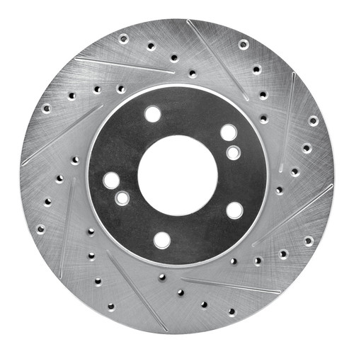 DFC Brake Rotor - Drilled and Slotted - Silver 631-68002R