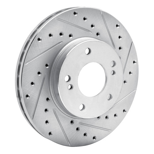 DFC Brake Rotor - Drilled and Slotted - Silver 631-68002R