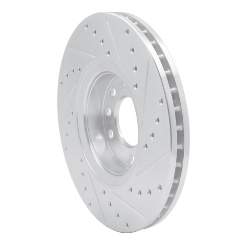 DFC Brake Rotor - Drilled and Slotted - Silver 631-65016L