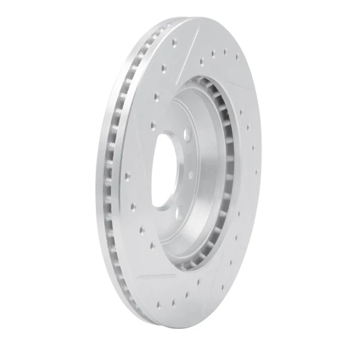 DFC Brake Rotor - Drilled and Slotted - Silver 631-65005R