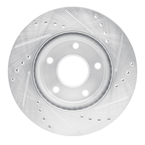 DFC Brake Rotor - Drilled and Slotted - Silver 631-67064L