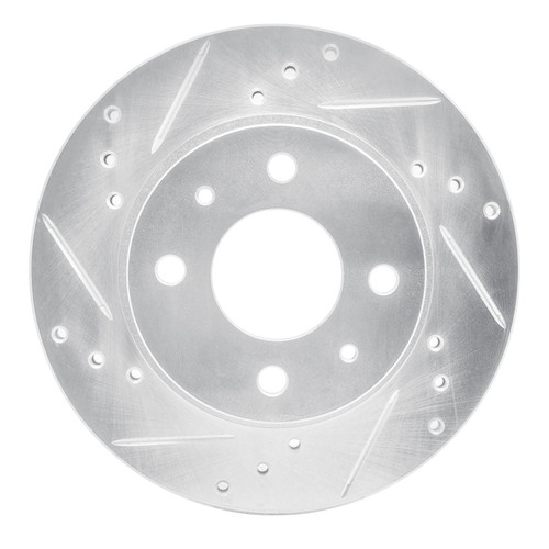 DFC Brake Rotor - Drilled and Slotted - Silver 631-67024L