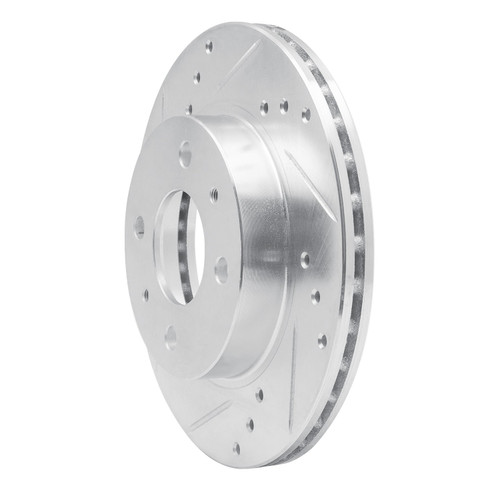 DFC Brake Rotor - Drilled and Slotted - Silver 631-67024L