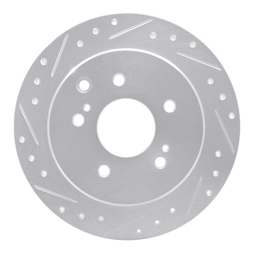 DFC Brake Rotor - Drilled and Slotted - Silver 631-68003L