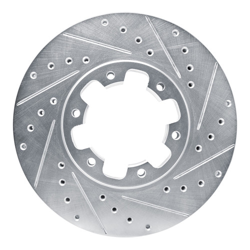 DFC Brake Rotor - Drilled and Slotted - Silver 631-67084R