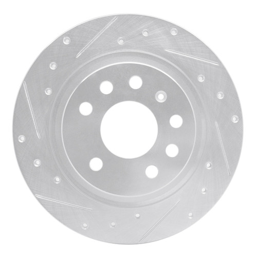 DFC Brake Rotor - Drilled and Slotted - Silver 631-65017L