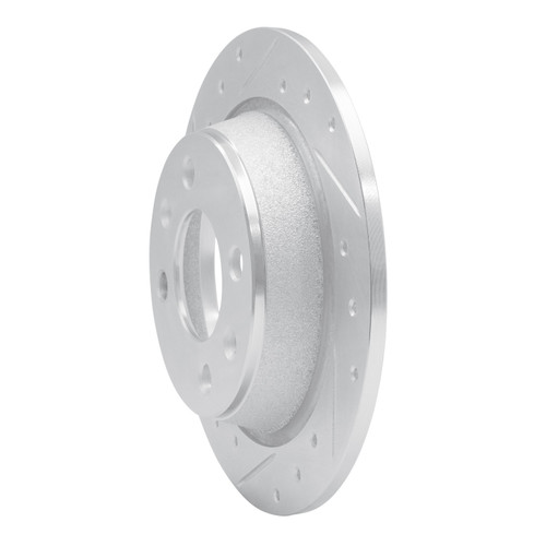 DFC Brake Rotor - Drilled and Slotted - Silver 631-65006L