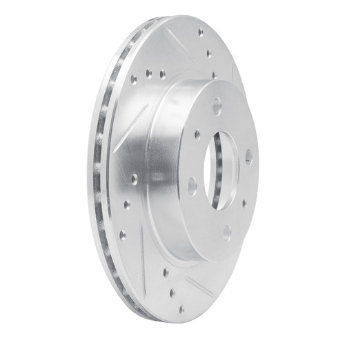 DFC Brake Rotor - Drilled and Slotted - Silver 631-67024R