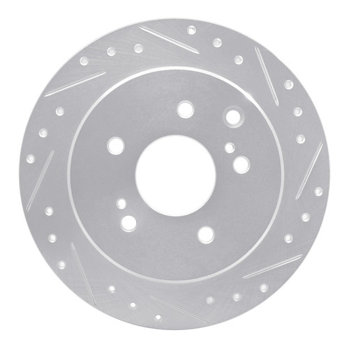 DFC Brake Rotor - Drilled and Slotted - Silver 631-68003R