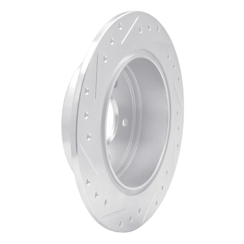DFC Brake Rotor - Drilled and Slotted - Silver 631-68003R