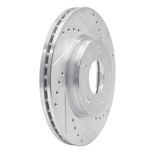 DFC Brake Rotor - Drilled and Slotted - Silver 631-67064R