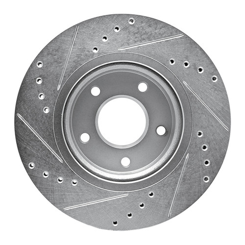 DFC Brake Rotor - Drilled and Slotted - Silver 631-67106R