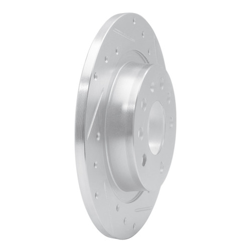 DFC Brake Rotor - Drilled and Slotted - Silver 631-65017R