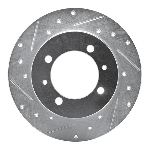 DFC Brake Rotor - Drilled and Slotted - Silver 631-72011L