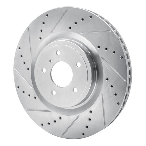 DFC Brake Rotor - Drilled and Slotted - Silver 631-68012L