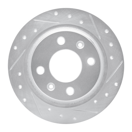 DFC Brake Rotor - Drilled and Slotted - Silver 631-65006R