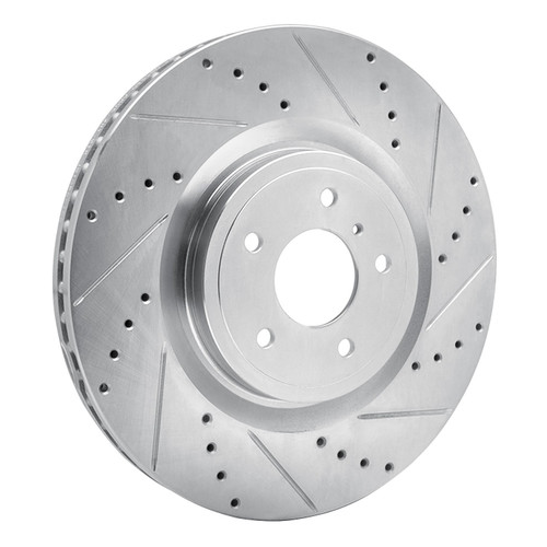 DFC Brake Rotor - Drilled and Slotted - Silver 631-68012R