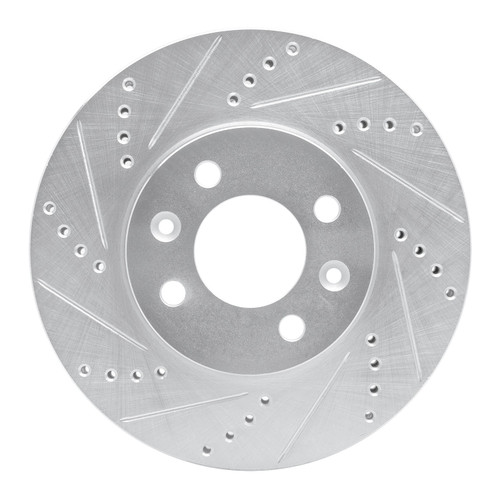 DFC Brake Rotor - Drilled and Slotted - Silver 631-65007L