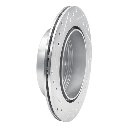 DFC Brake Rotor - Drilled and Slotted - Silver 631-68004R