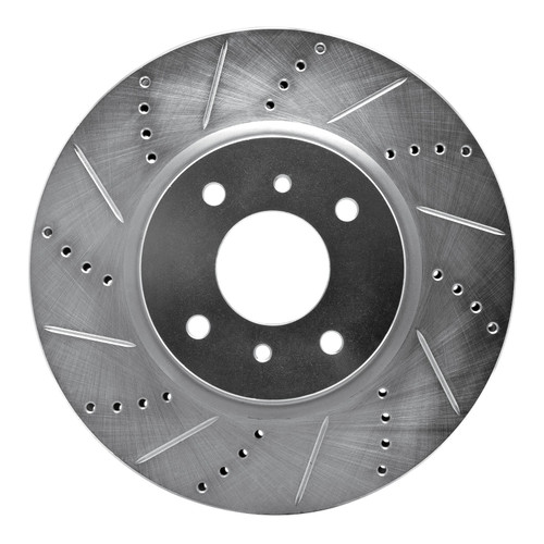 DFC Brake Rotor - Drilled and Slotted - Silver 631-67054L