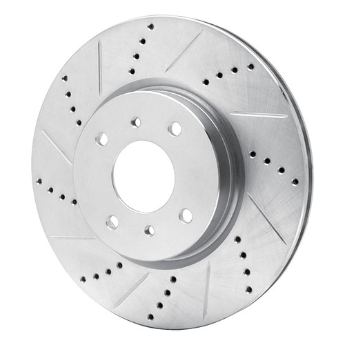 DFC Brake Rotor - Drilled and Slotted - Silver 631-67054L
