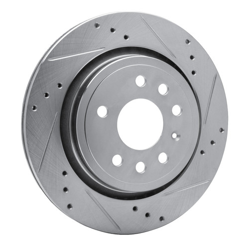 DFC Brake Rotor - Drilled and Slotted - Silver 631-65018R