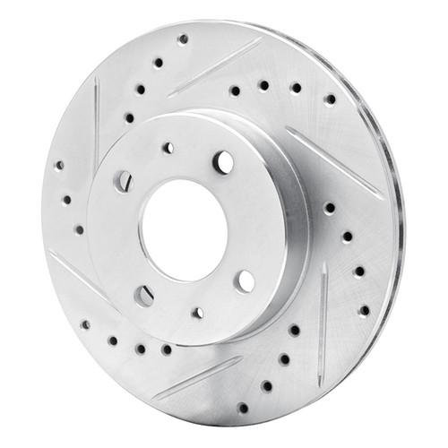 DFC Brake Rotor - Drilled and Slotted - Silver 631-67037L