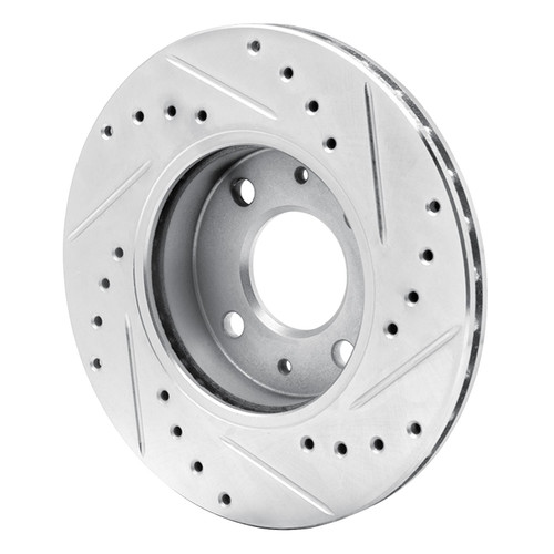 DFC Brake Rotor - Drilled and Slotted - Silver 631-67037L