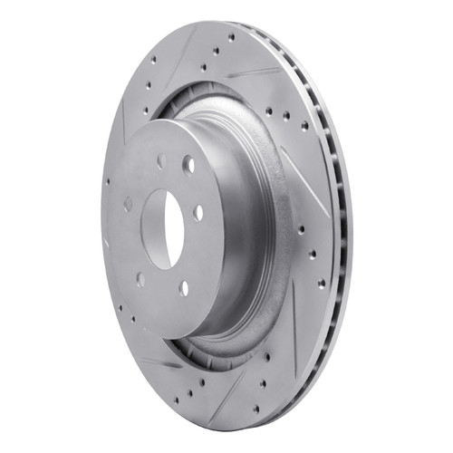 DFC Brake Rotor - Drilled and Slotted - Silver 631-68013L