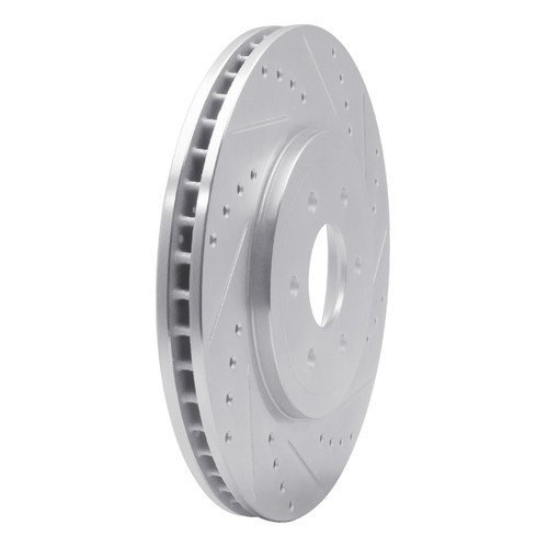 DFC Brake Rotor - Drilled and Slotted - Silver 631-67099R