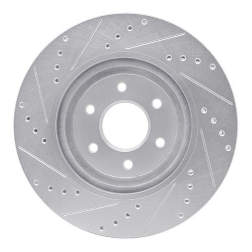 DFC Brake Rotor - Drilled and Slotted - Silver 631-67099R