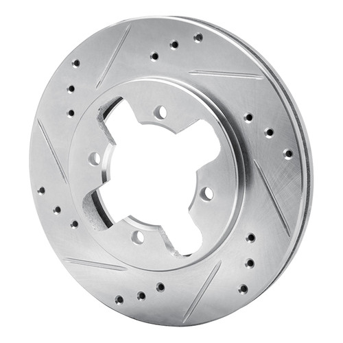 DFC Brake Rotor - Drilled and Slotted - Silver 631-67074L