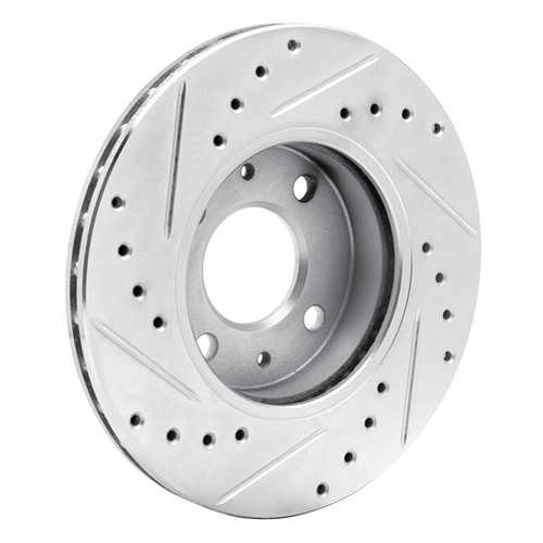 DFC Brake Rotor - Drilled and Slotted - Silver 631-67037R