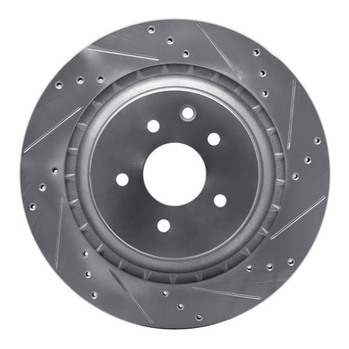 DFC Brake Rotor - Drilled and Slotted - Silver 631-68013R