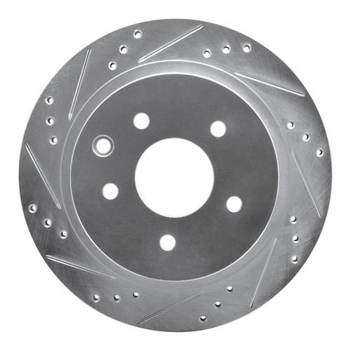 DFC Brake Rotor - Drilled and Slotted - Silver 631-67088L