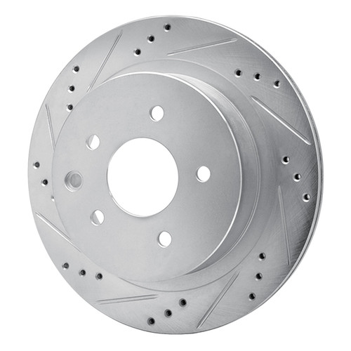 DFC Brake Rotor - Drilled and Slotted - Silver 631-67088L
