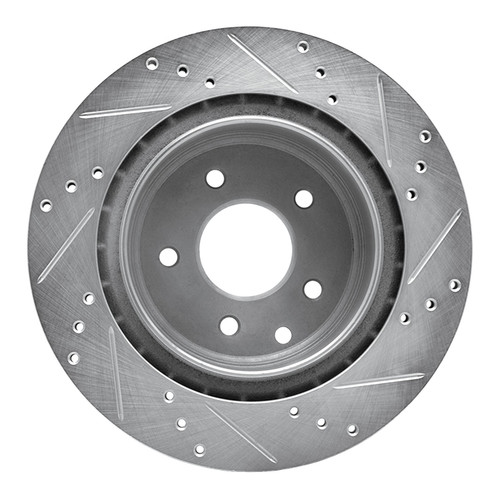 DFC Brake Rotor - Drilled and Slotted - Silver 631-67055L
