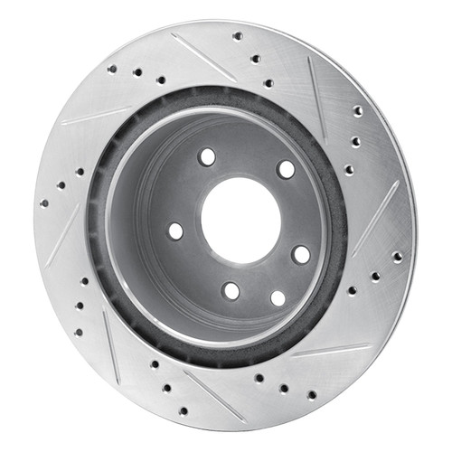 DFC Brake Rotor - Drilled and Slotted - Silver 631-67055L