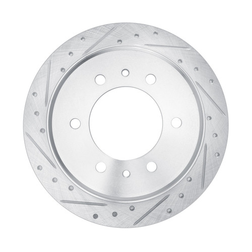 DFC Brake Rotor - Drilled and Slotted - Silver 631-67075L