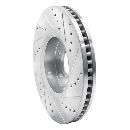 DFC Brake Rotor - Drilled and Slotted - Silver 631-68014L