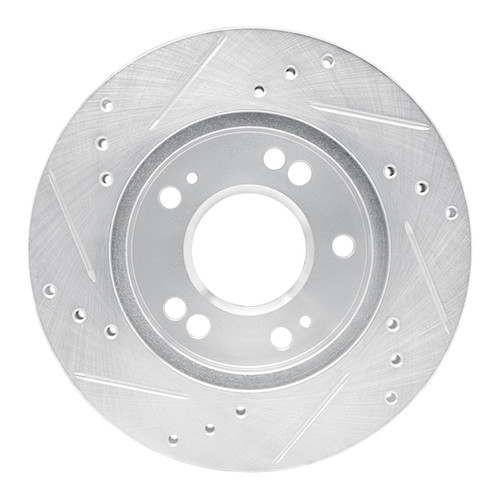 DFC Brake Rotor - Drilled and Slotted - Silver 631-72023R