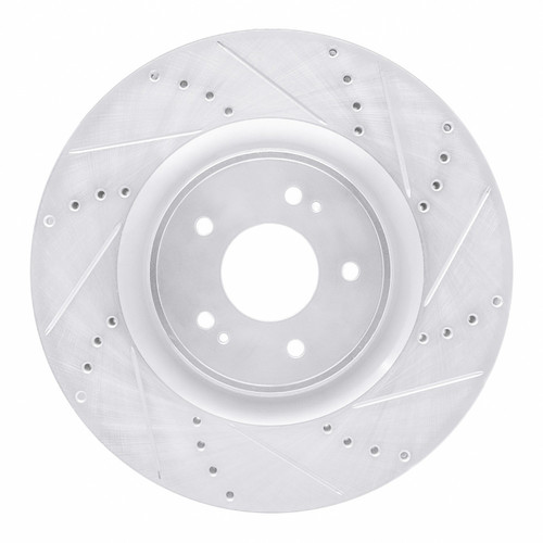 DFC Brake Rotor - Drilled and Slotted - Silver 631-72043R