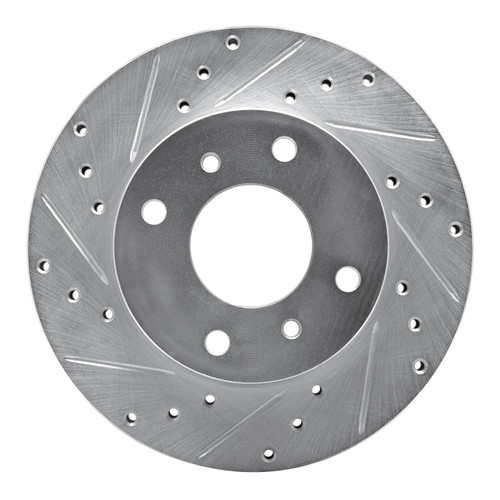 DFC Brake Rotor - Drilled and Slotted - Silver 631-67028L