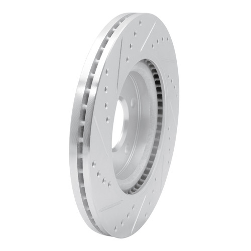 DFC Brake Rotor - Drilled and Slotted - Silver 631-67100R