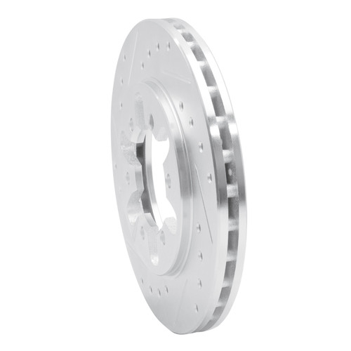 DFC Brake Rotor - Drilled and Slotted - Silver 631-67077L